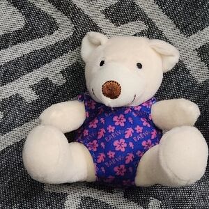 Build a Bear Velvet Teddy 3" Plush Purple Hawaiian Swimsuit Stuffed Animal Toy